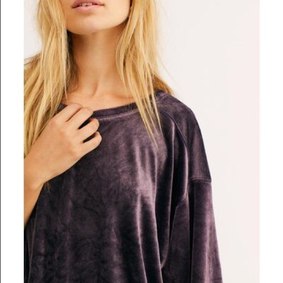 Free People - Valerie Velvet Tee Slouchy Oversized - (#0641) - Picture 5 of 5